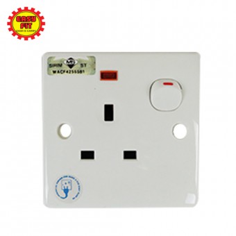 [SIRIM APPROVED] SUM PC-113N 13A SINGLE SWITCH SOCKET WITH NEON / 13A 1 GANG SWITCH SOCKET WITH NEON